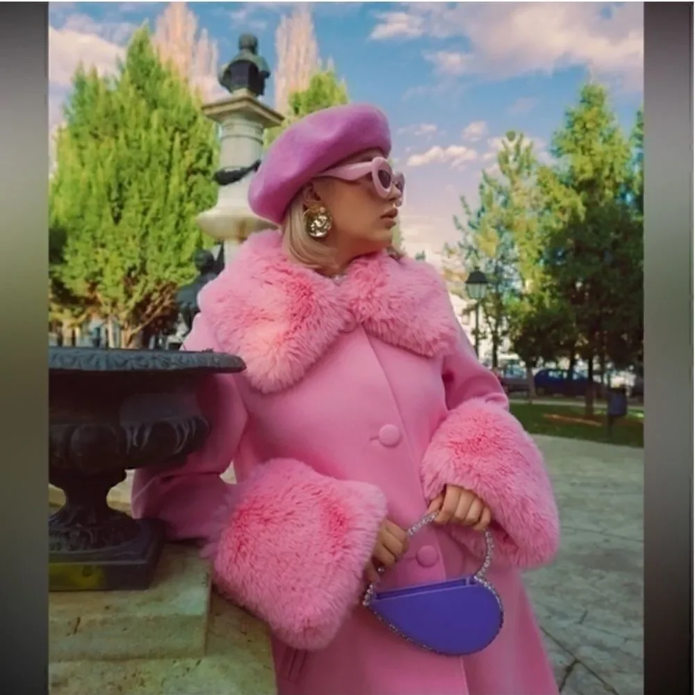 Zara Pink Wool Beret